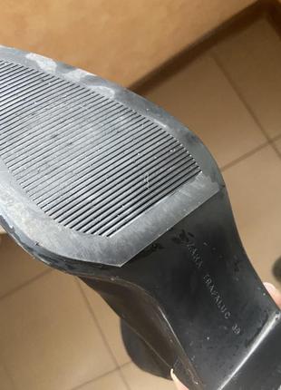 Шкіряні чоботи zara 39 розмір5 фото