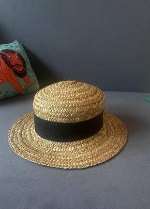 Соломенная шляпа канотье1 фото
