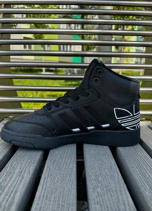 Черные кожаные высокие кроссовки adidas drop step 41-46 кроссовки мужское9 фото