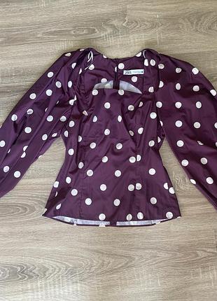 Блуза в горох zara