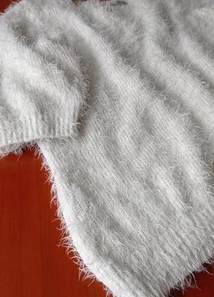 Нежный пушистый свитерик "травочка" с укороченным рукавом в цвете айвори от tu💕🐇🖤2 фото
