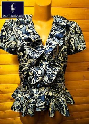 Волшебная блузка в принт люксового американского бренда ralph lauren1 фото