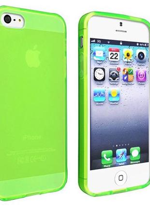 Яркий салатовый силиконовый чехол на apple iphone 4 4s