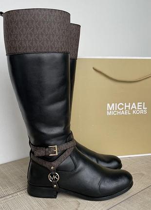 Кожаные сапоги michael kors, демисезон, 40 размер