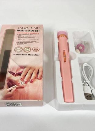 Фрезер для маникюра и педикюра flawless salon nails, ручка фрезер для маникюра. цвет: розовый