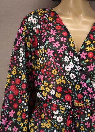 Красивая блузка сеточка "next" с цветочным принтом. размер uk12.2 фото