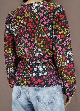 Красивая блузка сеточка "next" с цветочным принтом. размер uk12.3 фото