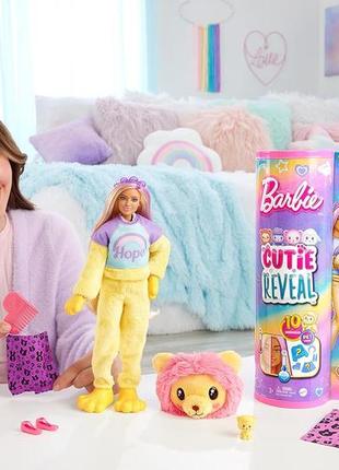 Лялька барбі barbie cutie reveal lion plush costume плюшеве левеня лев оригінал ростова к'юті ревіл5 фото