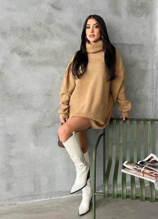 Туника oversize с удлиненным горлышком в самых актуальных цветах4 фото