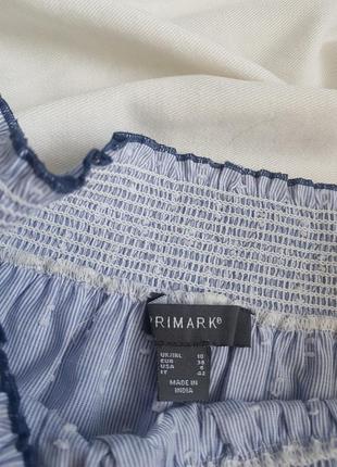 🔥небесна вишита  натуральна блуза з  відкритими плечима від primark6 фото