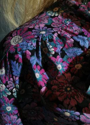 Сорочка з віскози вінтажна зі стрічками бант блуза в ретростилі принт квіти damart6 фото