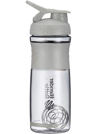 Пляшка шейкер спортивна універсальна для спортзалу blenderbottle 28oz/820ml grey (original) dm-11