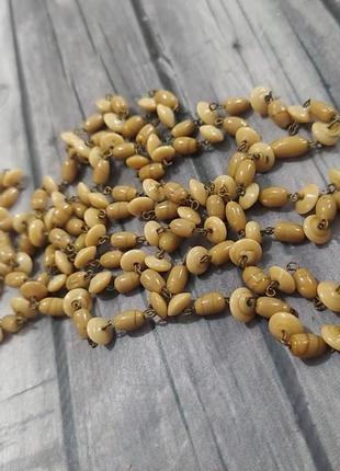 Длинное винтажное ожерелье из стекла