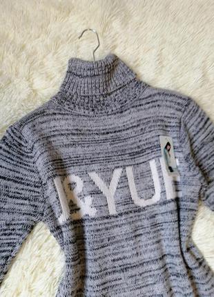 ✅ удлинённый вязаный свитер вязаный свитер туника платье с горловиной размер оверсайз 44-58 на разме5 фото