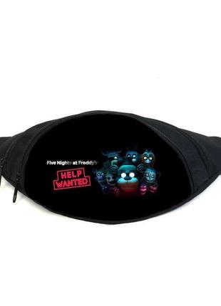 Поясна сумка бананка фнаф аніматроніки (gb-fnaf 5 ночей з фредді 11) gear bag чорна