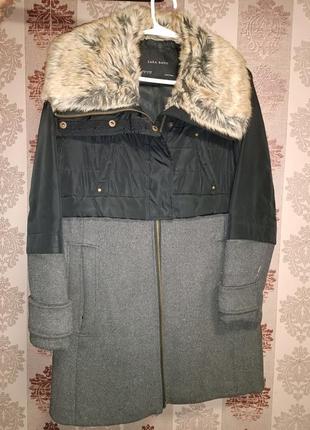 Стильне, тепле, зручне пальто zara р.м1 фото