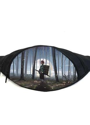 Поясная сумка бананка клинок, рассекающий демонов (gbkny 020) gear bag черная