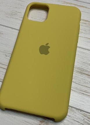 Силиконовый чехол silicone case для iphone 11 pro max желтый canary yellow (бампер)