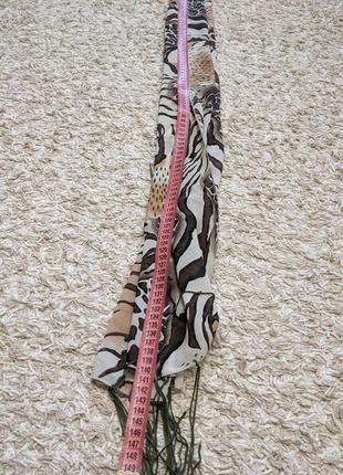 Леопардовий шарф легкий, шаль бежева, леопард шаль коричнева, накидка6 фото