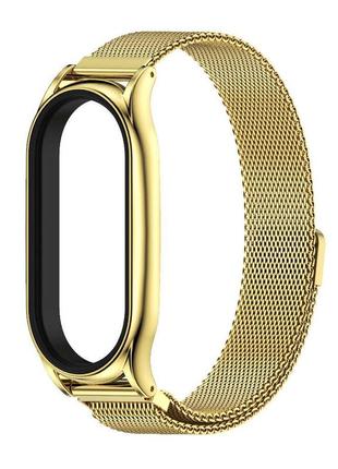 Ремінець металевий mijobs milanese loop loop magnet clasp для фітнес браслета xiaomi mi band 7 gold