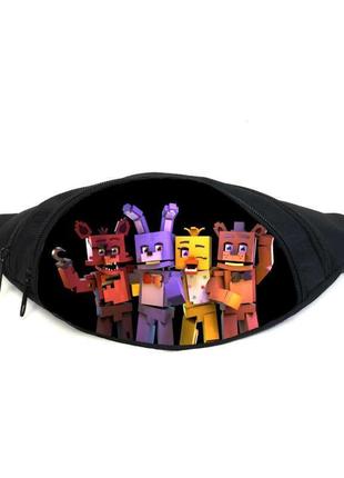 Поясная сумка бананка фнаф аниматроники (gb-fnaf 5 ночей с фредди 14) gear bag черная