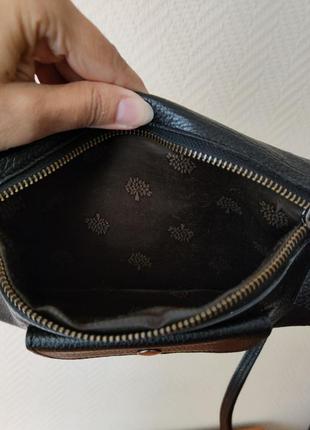 Черный кожаный клатч сумка mulberry