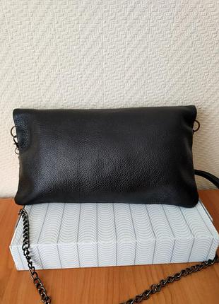 Черный кожаный клатч сумка mulberry