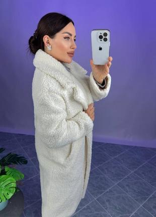 Шуба жіноча оверсайз шубка пальто баранчик каракуль на утепленні тепла з кишенями якісна стильна трендова чорна біла3 фото