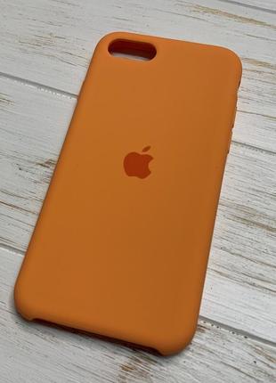 Силіконовий чохол silicone case для iphone se 2 (2020) / se 3 (2022) оранжевий papaya 56 (бампер)1 фото