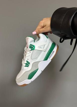 Кроссовки nike air jordan 4 retro x sb pine green8 фото