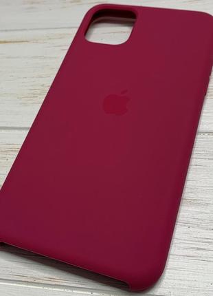 Силіконовий чохол silicone case для iphone 11 pro max малиновий pomegranate (бампер)