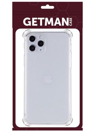 Силиконовый ударопрочный прозрачный чехол для apple iphone 11 pro max getman (бампер)2 фото