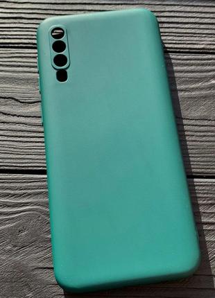 Силиконовый чехол для samsung a50 / a30s (a505 / a307) тёмно зелёный soft silicone case full (бампер)