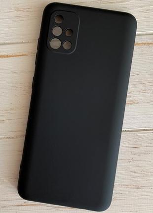 Силиконовый чехол soft silicone case full для samsung a51 (a515) черный (бампер)