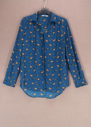 Оригинальная брендовая рубашка, блузка "tu" с фазанами. размер uk10.6 фото
