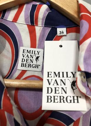 Emily van den bergh фирменная легкая хлопковая блузка туника летняя с цветочным притом4 фото