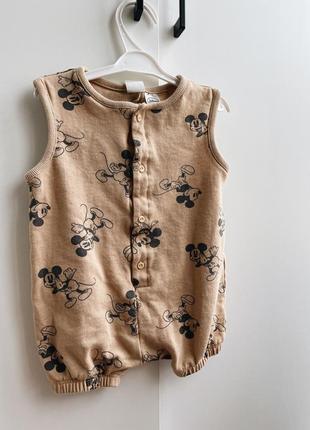 Ромпер h&m, міккі, disney , боді, бодік,mickey mouse, 74 , 6-9 , 80, 9-12