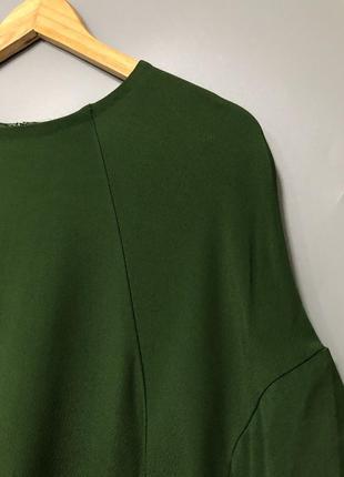 Cos брендовая блузка с коротким рукавом оверсайз футболка зеленого цвета вискоза3 фото