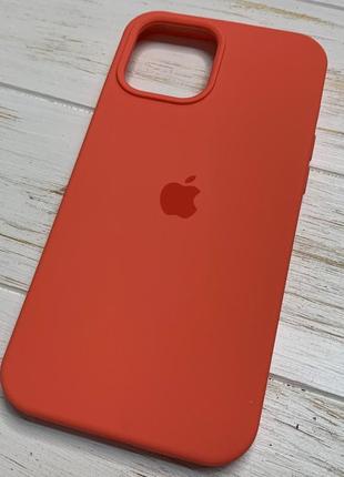 Силиконовый чехол silicone case для iphone 12 pro max с закрытым низом розовый pink citrus 71 (бампер)