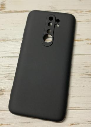 Силиконовый чехол soft silicone case full для xiaomi redmi note 8 pro чёрный (бампер)