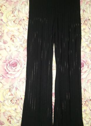 Чорні прозорі брюки-палаццо з шортиками