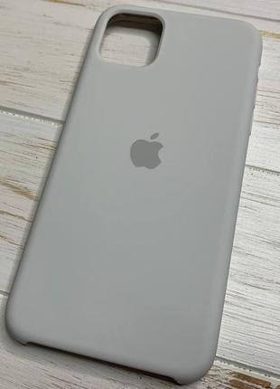 Силиконовый чехол silicone case для iphone 11 pro max бежевый white 9 (бампер)