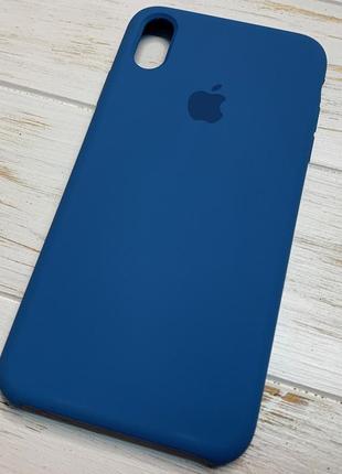 Силиконовый чехол silicone case для iphone xs max синий blue cobalt 38 (бампер)