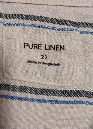 Новая люксовая качественная стильная брендовая натуральная рубашка marks &amp; pure linen8 фото