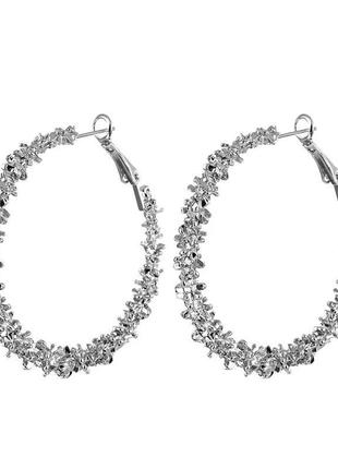 Жіночі круглі сережки oxa кільця сріблясті2 фото