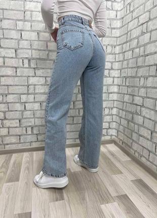 Женские джинсы палаццо туречевая высокая посадка красиво садятся по фигуре2 фото