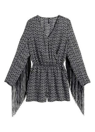Ромпер з бахромою в етнический візерунок, літній комбінезон h&m coachella