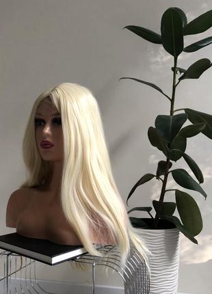 Парик с мини-имитацией кожи головы в цвете блонд (3490)2 фото