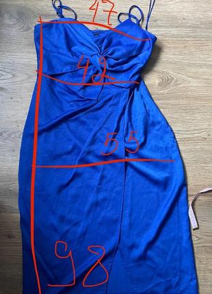 Атласное платье-миди little mistress синий кобальт размер 4210 фото