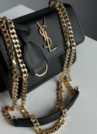 Жіноча сумка sunset mini chain black/gold6 фото